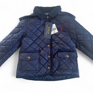 Polo by Ralph Lauren Kids Navy Quilted Puffer Jacket w/ Detachable Hood